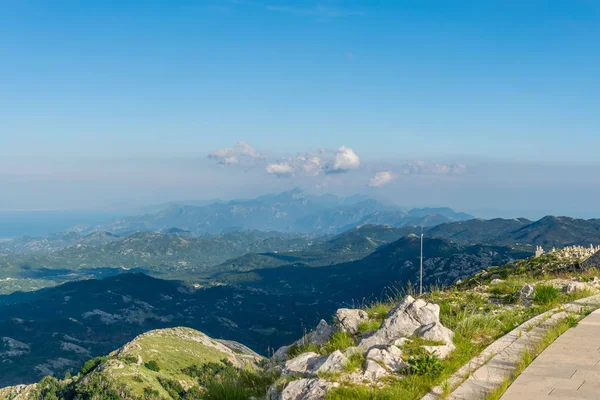 The scenic observation point is high in the mountains.