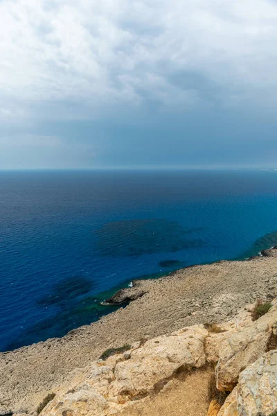 Vistas Pitorescas Costa Mediterrânea Partir Topo Montanha — Fotografia de Stock