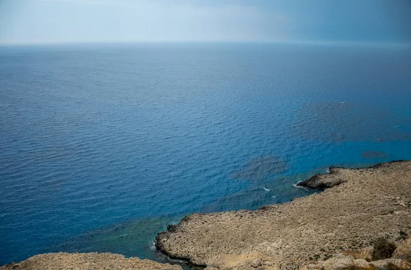 Pintorescas Vistas Costa Mediterránea Desde Cima Montaña — Foto de Stock