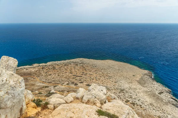 Vistas Pitorescas Costa Mediterrânea Partir Topo Montanha — Fotografia de Stock