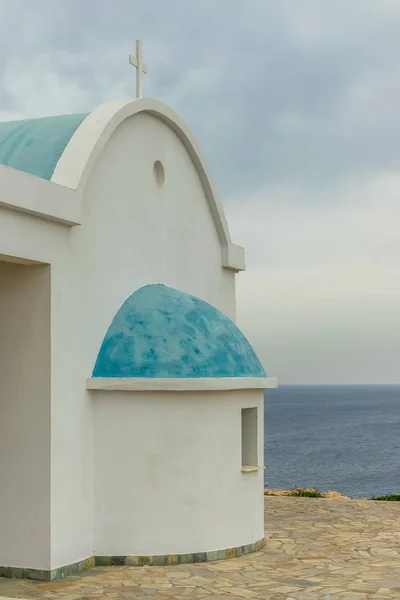 Small Orthodox Church Shores Mediterranean Sea Cyprus — Stock Photo, Image