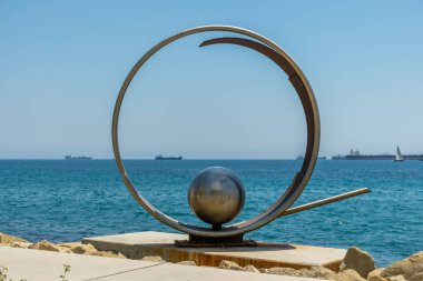 Venedik plajı manzarası, İtalya 'da balo anıtı