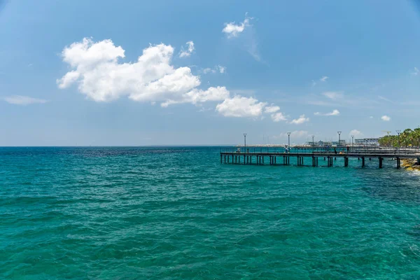 Beau Paysage Côte Mer Avec Jetée — Photo