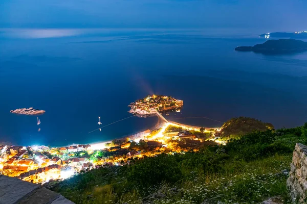 夜の一番上からの美しい海の景色 — ストック写真