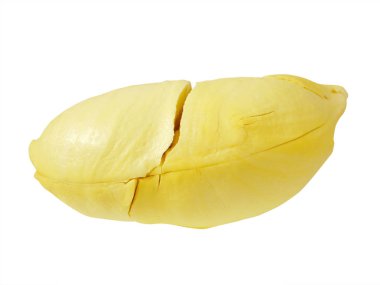 Zengin durian et izole kırpma yolu beyaz zemin üzerine sarı. Birçok kişi bu meyve kral olarak adlandırın.