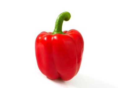Kırmızı dolmalık biber, tatlı biber veya beyaz arka plan üzerinde izole kırmızı biber