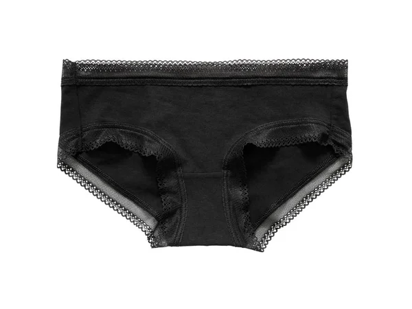 Seksi kadın külot iç çamaşırı beyaz arka plan üzerinde izole siyah.