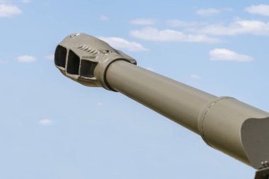 Eski Sovyet 152 mm 'lik D-20 top mermisi açık alanda çekildi.