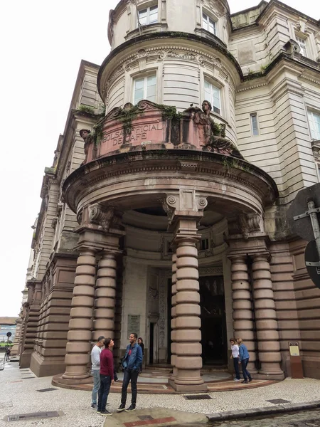 Julho 2018 Cidade Santos São Paulo Brasil Fachada Palácio Bolsa — Fotografia de Stock