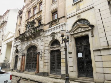 22 Temmuz 2018 döngüsü Santos, Sao Paulo, Brezilya, konak kahve zaman tarihi merkezinin.