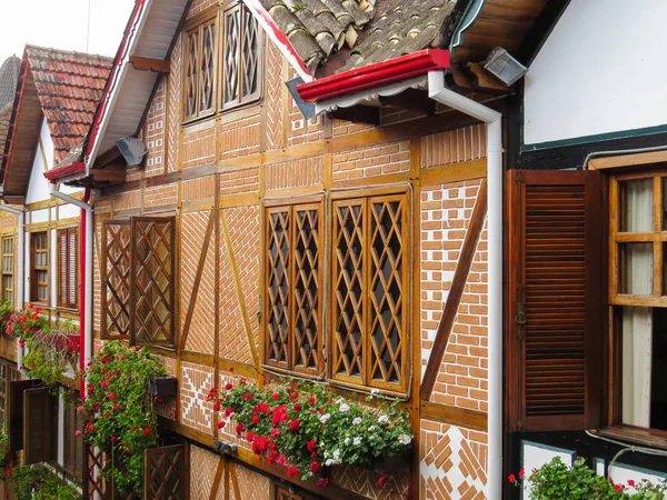 Januar 2015 Winterferienort Campos Jordao Sao Paulo Brasilien Geschlossene Holzfenster — Stockfoto