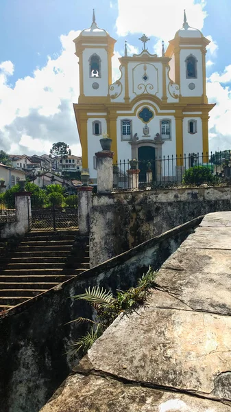 Março 2016 Cidade Histórica Ouro Preto Minas Gerais Brasil Fachada — Fotografia de Stock