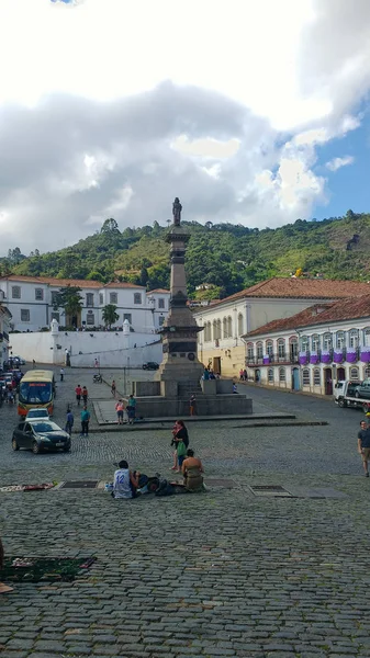 Marzo 2016 Ciudad Histórica Ouro Preto Minas Gerais Brasil Plaza — Foto de Stock