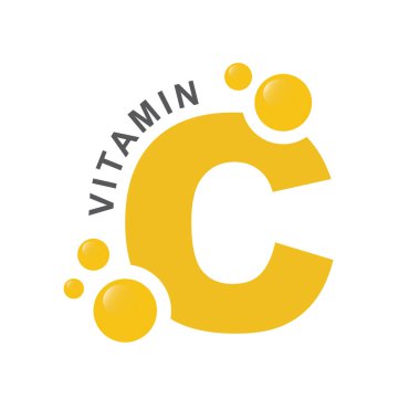 C vitamini portakal ve yapı. Haplar karmaşık vitaminler - simge, vektör.