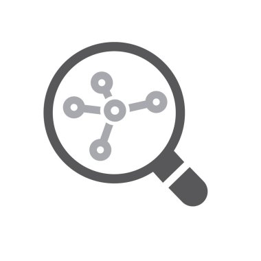 Büyüteç, büyüteç molekül simgesi, vektör.