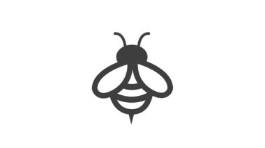 Black bee icon on a white background.