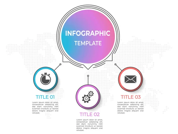 Modèle Diagramme Affaires Infographique Options Style Ligne Mince — Image vectorielle