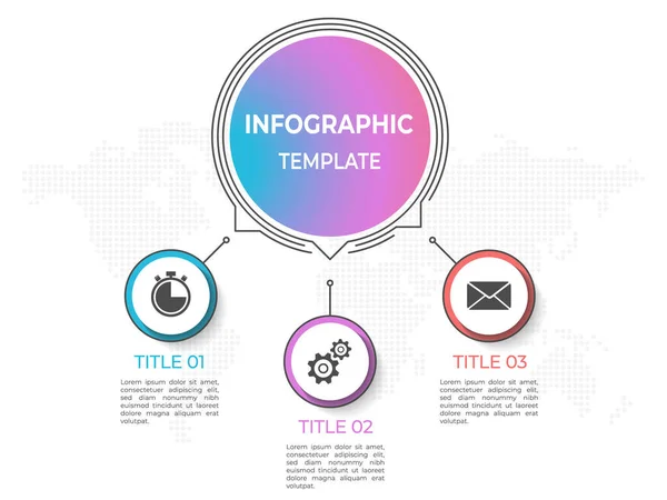 Modelo Diagrama Negócios Infográfico Opções Estilo Linha Fina — Vetor de Stock