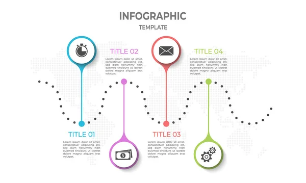 Zeitachse Infografik Schritte Oder Optionen — Stockvektor