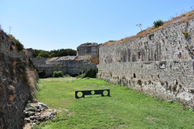 Old Town walls of Rhodes, Rhodes Island, Greece. Rhodes old town. Travel to Greece. Summer and holidays.