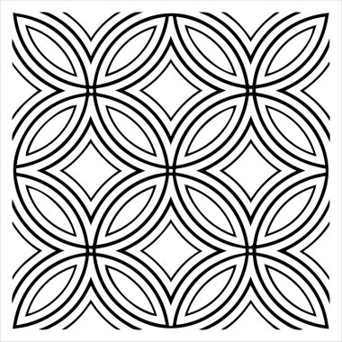 soyut geometrik desen çizimi beyaza izole edildi