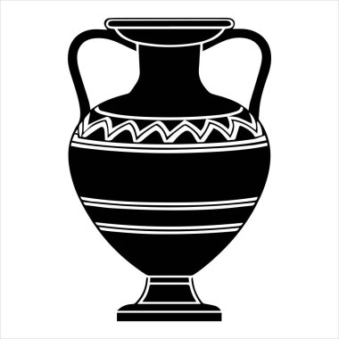 Antik Yunan amforo vazo vektör anahatları