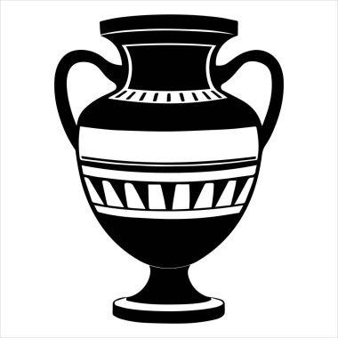 Antik Yunan amforo vazo vektör anahatları