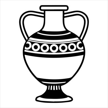 Antik Yunan amforo vazo vektör anahatları