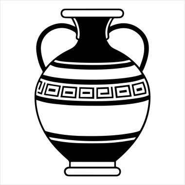 Antik Yunan amforo vazo vektör anahatları