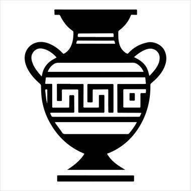 Antik Yunan amforo vazo vektör anahatları