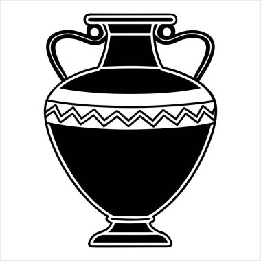Antik Yunan amforo vazo vektör anahatları