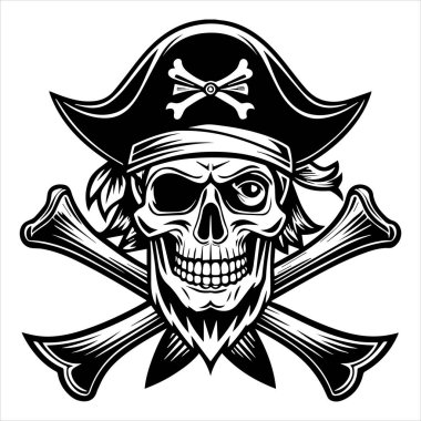 Beyaz arkaplan ile soyut kafatası vektör ana hatları