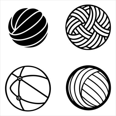 İplik simgeleri beyaz arkaplan ile vektör ana hatlarını ayarla