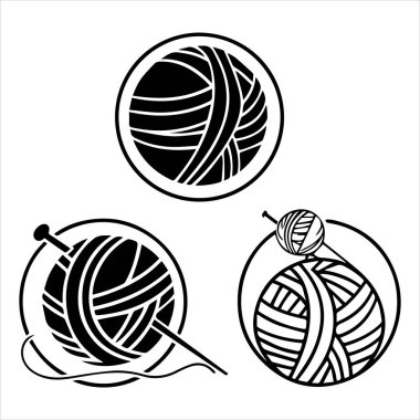 İplik simgeleri beyaz arkaplan ile vektör ana hatlarını ayarla