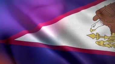 Amerikan Samoa Dalgalı Bayrağı Rüzgarda Sallanıyor Resmi Bayrak