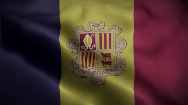Rüzgardaki Andorra Dalgalı Bayrağı