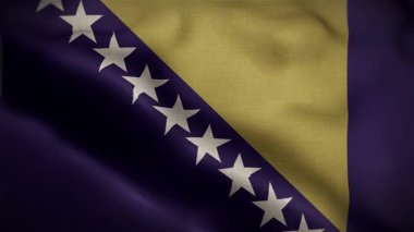 Bosna-Hersek Rüzgarda Dalgalı Bayrak