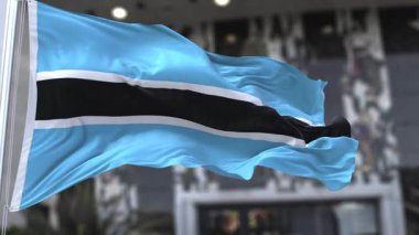 Botswana Dalgalı Bayrak Dalgalanması Resmi Bayrak 4K