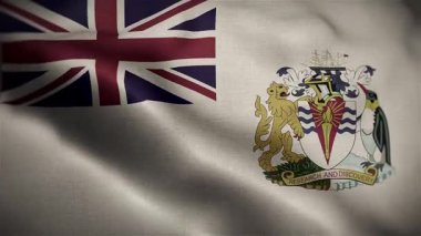 İngiliz Antarktika Toprakları Rüzgardaki Dalgalı Bayrak