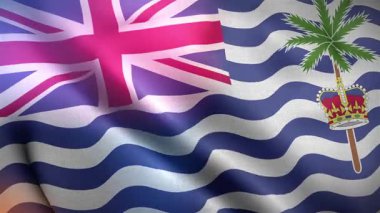 İngiliz Hint Okyanusu Toprakları Yavaş Hareket Eden Rüzgarda Dalgalı Bayrak Resmi Bayrak