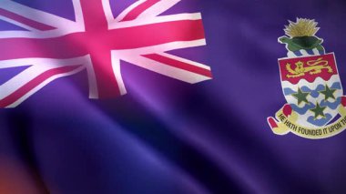 Cayman Adaları Rüzgarda Dalgalı Bayrak Yavaş Harekette Resmi Bayrak