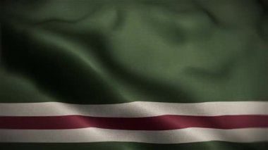 Ichkeria Çeçen Cumhuriyeti Rüzgardaki Dalgalı Bayrak