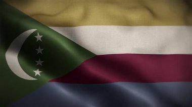 Comoros Rüzgarda Dalgalı Bayrak