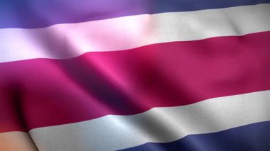 Kosta Rika Rüzgarda Sallanan Bayrak Yavaş Harekette Resmi Bayrak