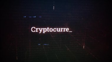 Bilgisayar ekranındaki dijital ekran iletisindeki kripto para birimi V02