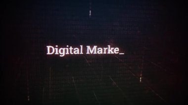  Bilgisayar ekranındaki dijital ekran mesajı üzerindeki dijital pazarlama V02