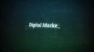  Bilgisayar ekranlarında dijital ekran mesajı üzerine dijital pazarlama V03