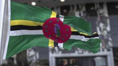 Dominica Dalgalı Bayrağı Dalgalanan Resmi Bayrak 4K
