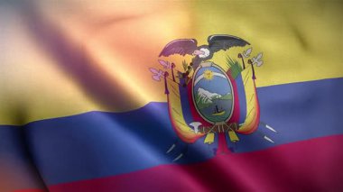 Ekvador Dalgalı Bayrağı Rüzgarda Sallanıyor Resmi Bayrak