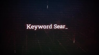 Bilgisayar ekranındaki dijital ekran iletisindeki anahtar sözcük araması V02